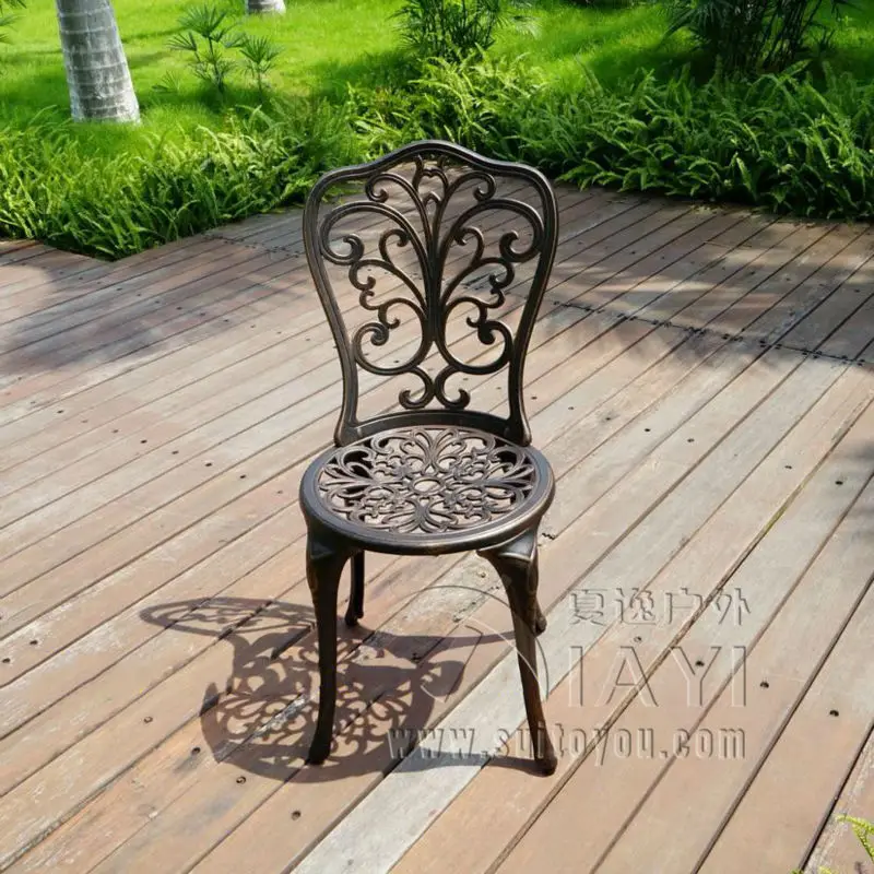 Table and 4 Chairs Cast Aluminum Bistro Sets Butterfly Design Coffee Set Outdoor Patio Furniture for Garden Backyard poolside