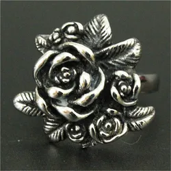 1pc New Arrival Rose Flower Ring 316L Stainless Steel Man Boy Fashion Cool Design Lover Rose Ring