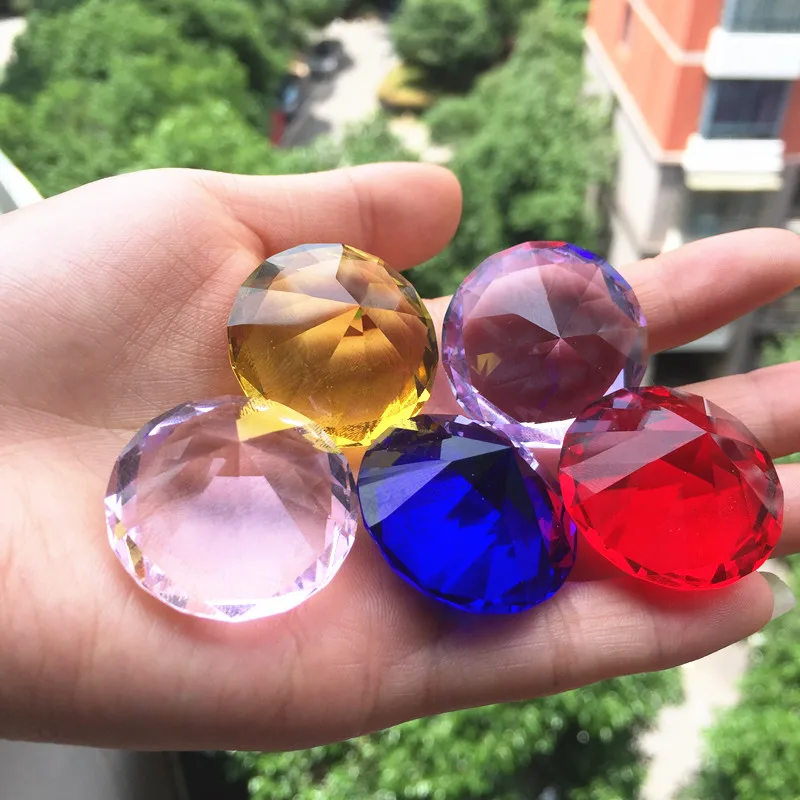 30mm Crystal glass Diamond Home Decor ornaments FengShui Ornaments Decorative Ball For wedding miniatures Accessories Gifts