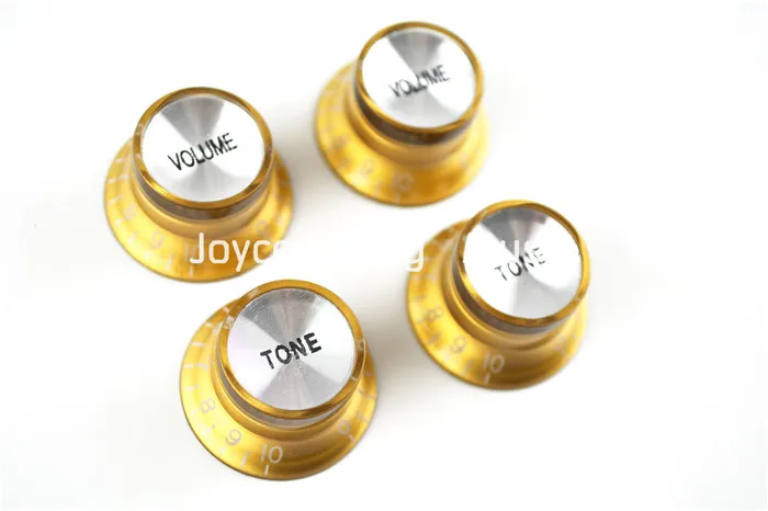 1 Set of 4pcs Gold Silver Reflector Volume Tone Electric Guitar Knobs For LP SG Style Electric Guitar Free Shipping Wholesales