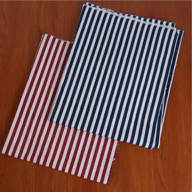 wholesale eco-friendly red white/blue white stripes printed fabric cotton and linen blended fabric for tablecloths/curtains