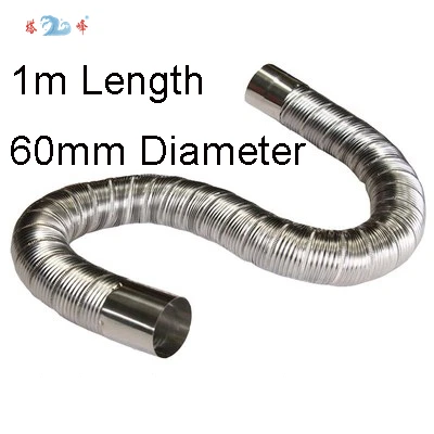 High temperature resistant stainless steel corrugated pipe TUBES 1m length 60mm diameter