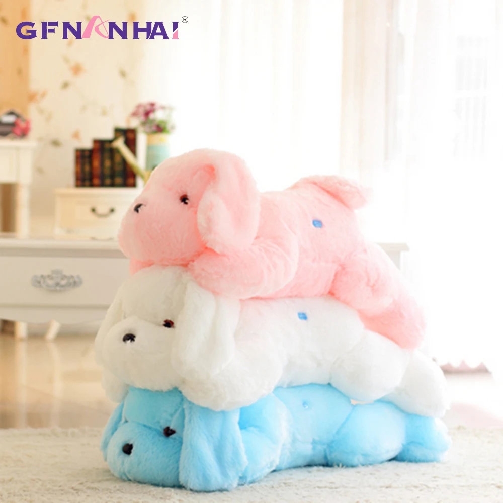 50/80cm Glowing LED Light Lying Dog Plush Toy Stuffed Soft Colorful Luminous Animal Dog Pillow Dolls Children Christmas Gift