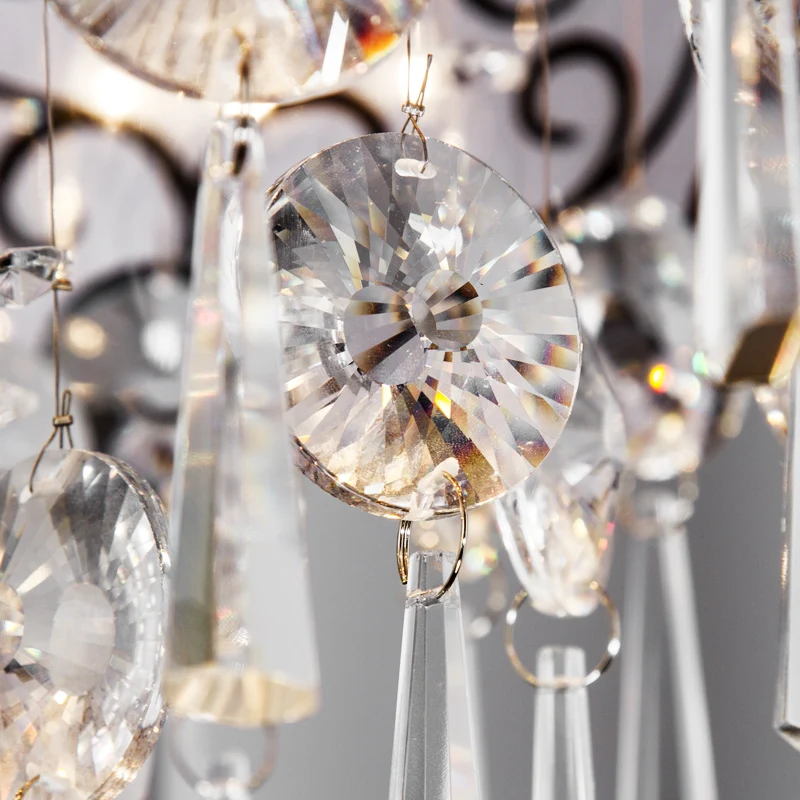 الفاخرة كريستال غرفة المعيشة ضوء السقف قاعدة من الفولاذ المقاوم للصدأ النسيج عاكس الضوء أنيقة غرفة الدراسة مصباح السقف