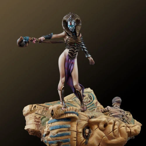 Kit non verniciato 1/32 54mm fantasy girl Mummy Queen figure con kit garage in miniatura con figura in resina a base grande