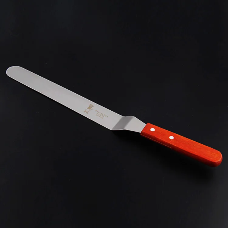 Free shipping  Plastic Handle Cream Scraper Stainless Steel Butter Cake Spatula For Kitchen Bakingg Tools Multi Color