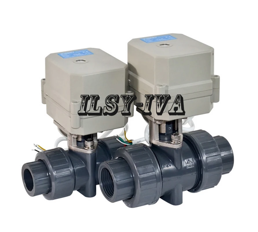 

BSP or NPT 1/2",3/4",1",1 1/4",1 1/2",2" Electric PVC Ball Valve,AC/DC9~24V 2 wires control motorized ball valve