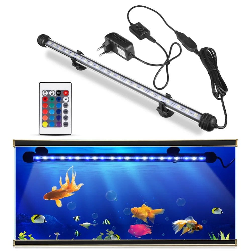 IP68 Waterproof EU Plug RGB LED Aquarium Light Fish Tank LED Bar Light  Aquarium lamp Submersible Underwater light 19cm - 49cm