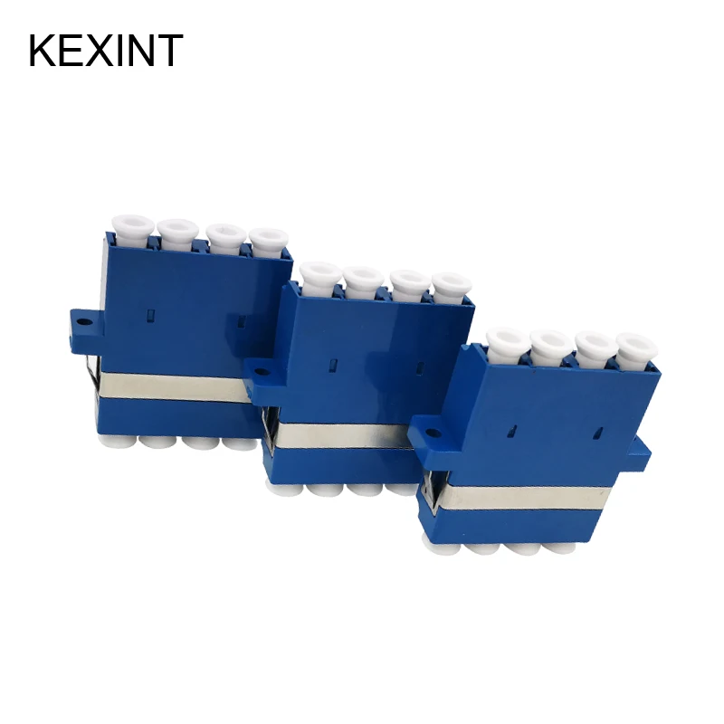 

KEXINT lot Fiber Optic UPC Quad Fiber Optic Adapter LC Quad Fiber Optic Adaptor Flange 4 Ports LC Adaptors 20Pcs