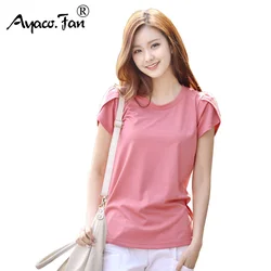 T-Shirt da donna manica corta 5XL 2022 nuova estate o-collo T-Shirt femminile allentata solida Casual Slim Lady Tees top ragazza rosa