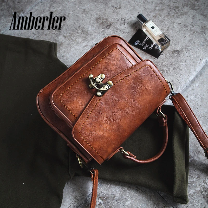 Amberler-Bolso de hombro de piel sintética para mujer, diseñador famoso pequeña de bandolera, informal, de viaje