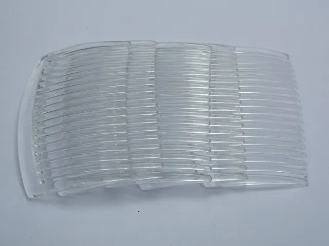 20 Clear Plastic Smooth Hair Clips Side Combs Pin Barrettes 66X44mm for Ladiesm