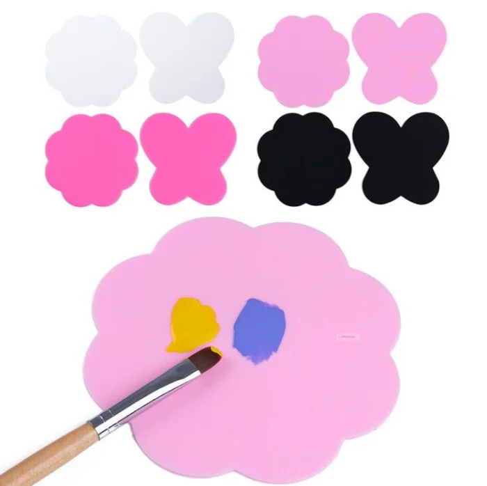 2pcs Silicone Nail Table Mat Colorful painted pad Washable Stamping Plate Nail Art Manicure tools Accessory