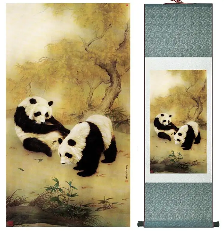 

Two pandas Super quality traditional Chinese Art Painting Home Office Decoration Chinese paintingPrinted painting