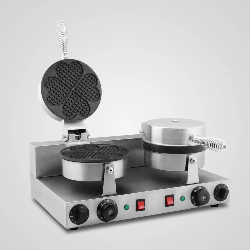 صانعة وافل غير لاصقة على شكل قلب ، جهاز خبز كهربائي على شكل قلب/زهرة