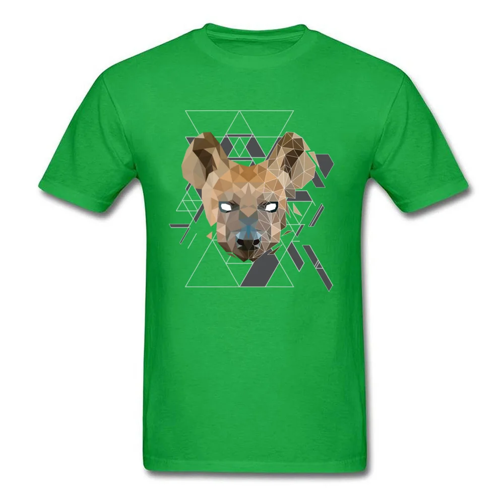 Geometric Hyena Men T Shirt Printing Short Sleeve Fashion Tee-Shirt 100% Cotton Wildlife Wolf T-Shirts 3D Strong Beast Tshirt