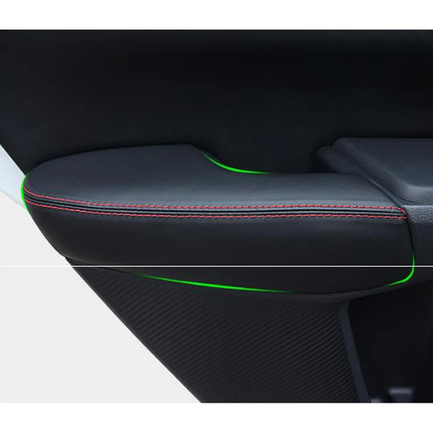 For Honda CRV CR-V 2017 Car Interior Door Handle Armrest PU Leather Cover Styling Overlay Decor Trim Styling Stickers 4Pcs/set