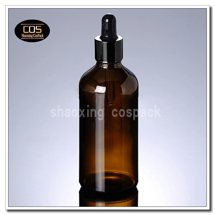 

100pcs EBX20 100ml glass bottle with dropper, amber brown essential oil dropper bottle 100ml, glass essential oils amber bottle