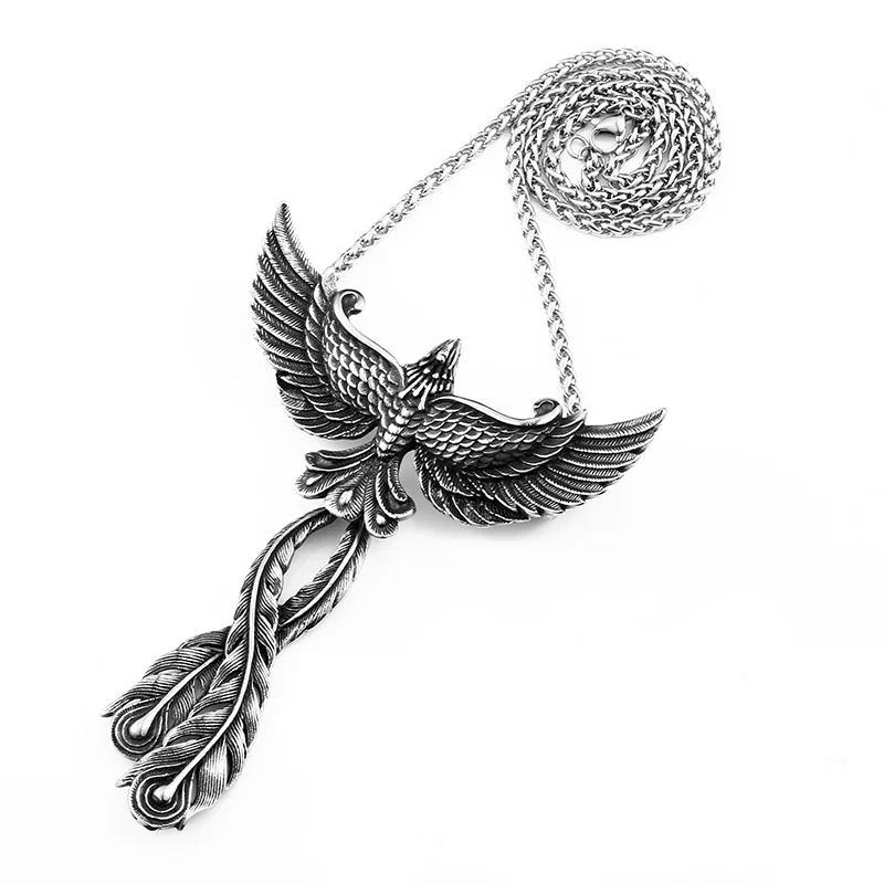 Beier 316L Stainless Steel Dropshipping Phoenix Animal Men Pendant Viking Necklace Ancient Fashion High Quality Jewelry LP204