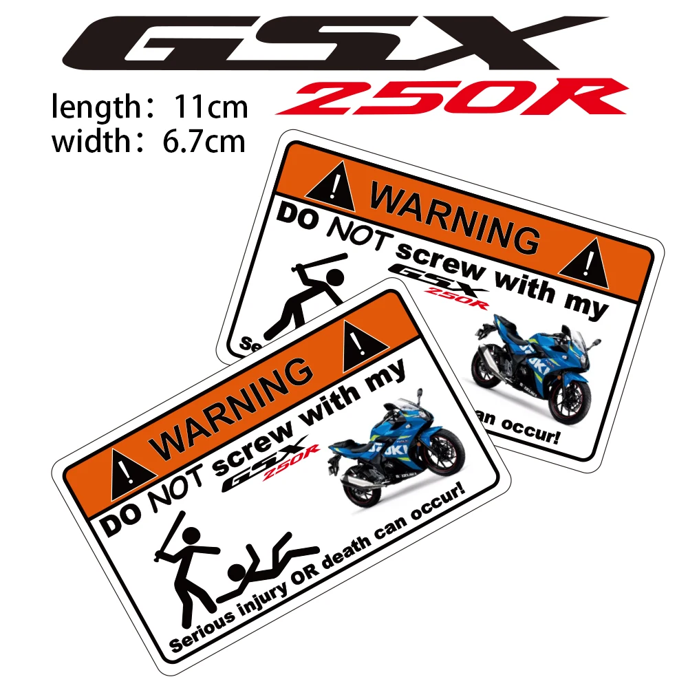 

KODASKIN Motorcycle Cheap 2D Creative Warning Sticker Decal for SUZUKI GSX 250R