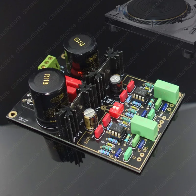 V2020 MM MC Phono Turntable Preamp  Pre-amplifier Dual Phono Preamplifier Circuit,Upgradable OPAMP