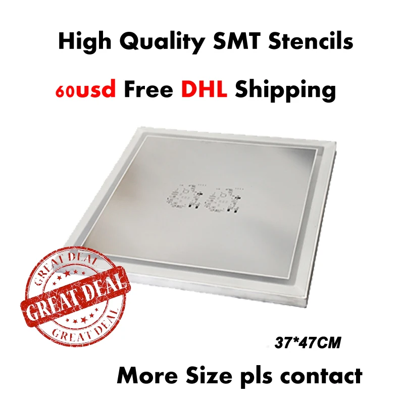 

SMT Stencil 37*47CM Customized SMT Stencil more size pls contact Laser steel stencil with frame Laser stencil for PCB SMT MASK