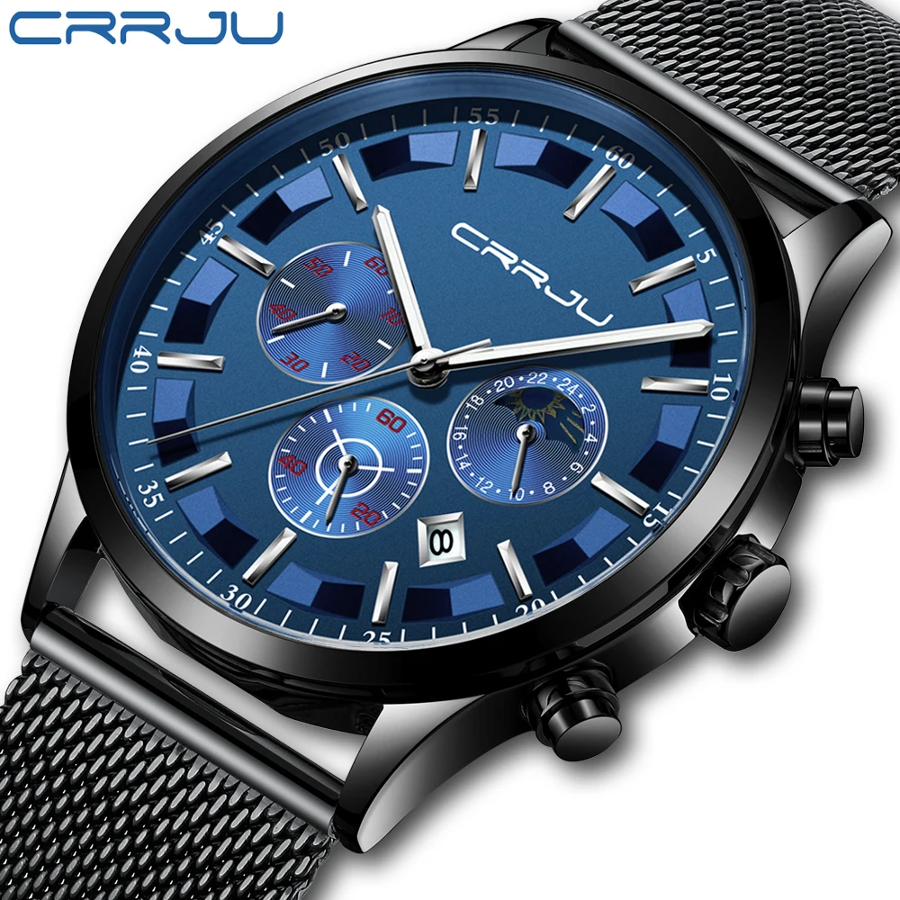 

CRRJU Fashion Simple Men Watch Top Brand Luxury Business Waterproof Quartz Watches Men Clock Male Sports watch relogio masculino