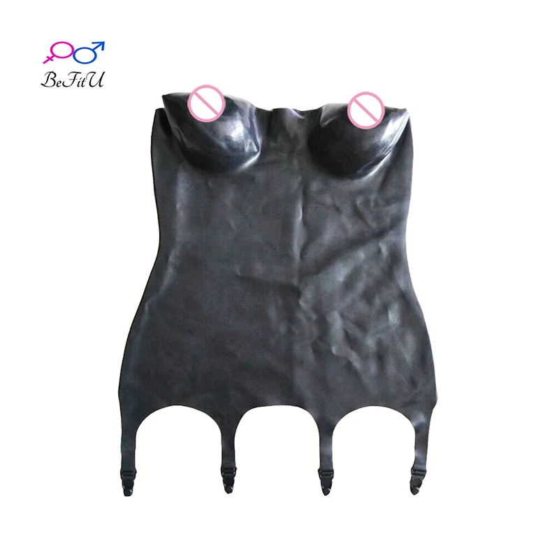 Latex Bra  sexy costumes  tight waist fit with sling including 3D boobs holder garter suspenders clips  for stockings strapless