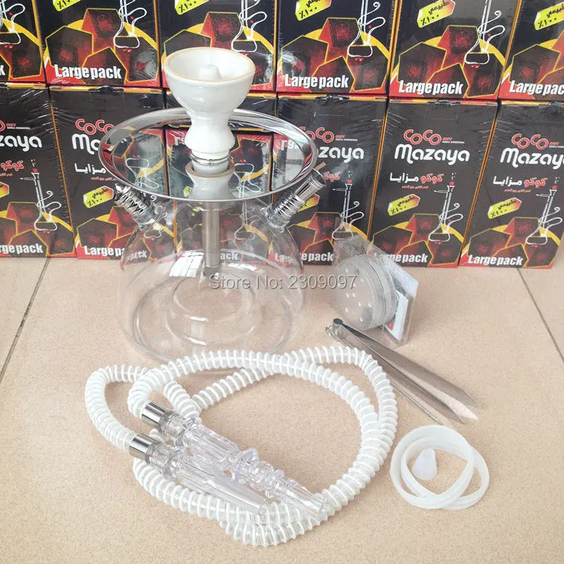 Classic Acrylic hookah set for shisha chicha smoking pmma with LED light colorful light