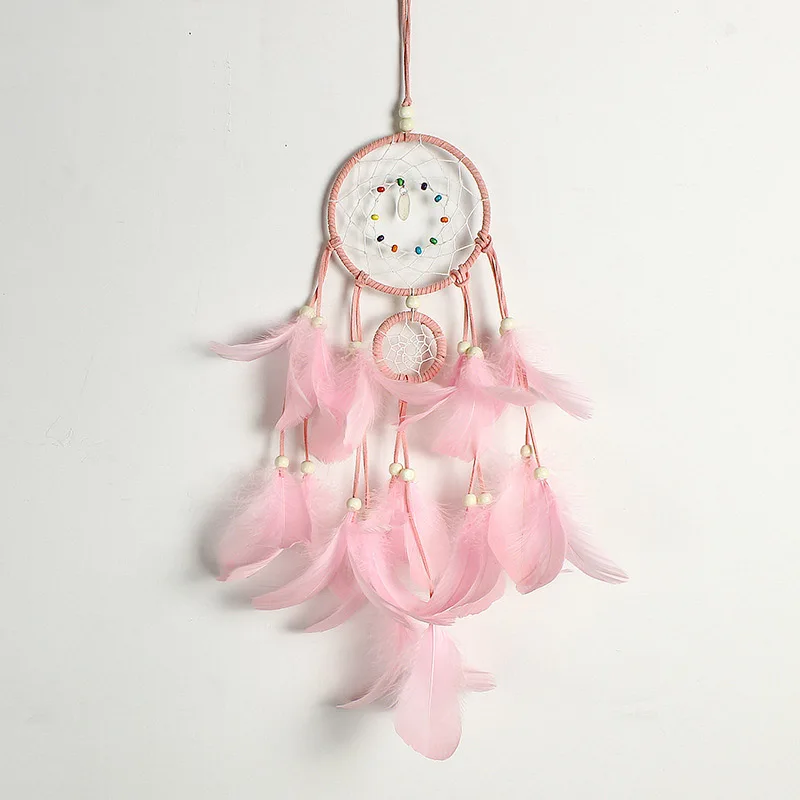 MEMOSTO Dream Cather The ins  pink and blue feather dreamcatcher pendant for creative gifts birthday gift