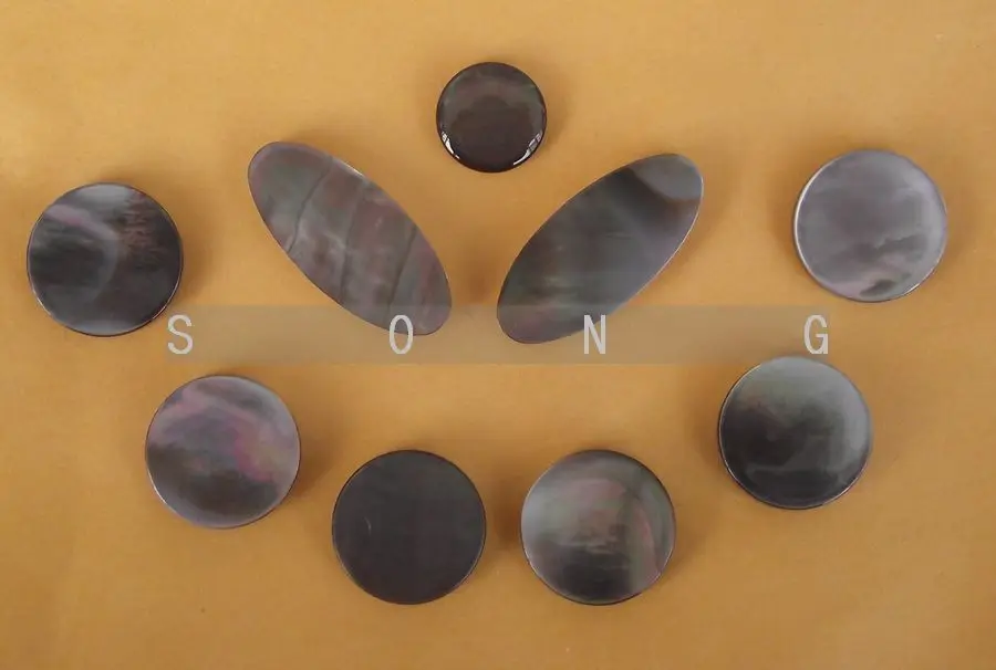 Saxophone real mother of pearl key buttons inlays black color