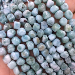 5-6mm freeform larimar beads natural stone beads DIY loose beads for jewelry making strand 15