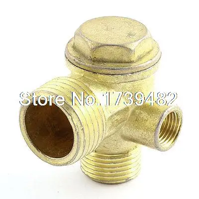 

21mm 16mm Male Threaded Dia Air Compressor Check Valve Gold Tone