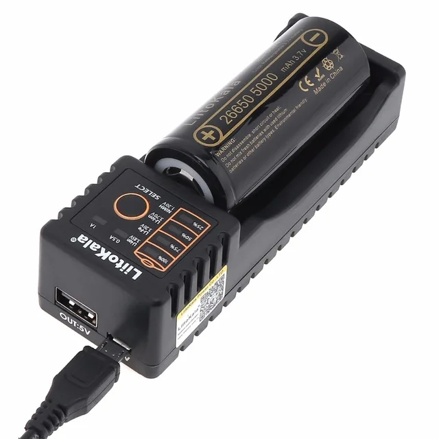 LiitoKala Lii-100 battery charger HongKong LiitoKala Lii-50A 26650 5000mah Rechargeable battery for flashlight,40-50A discharge
