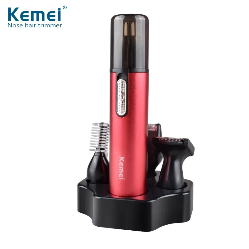 Kemei 4 in 1 Battery  Ear Hair And Nose  Trimmer Men Trimer For Sideburns Hair Cut Eyebrow Trimmer For Women And Men KM-6620