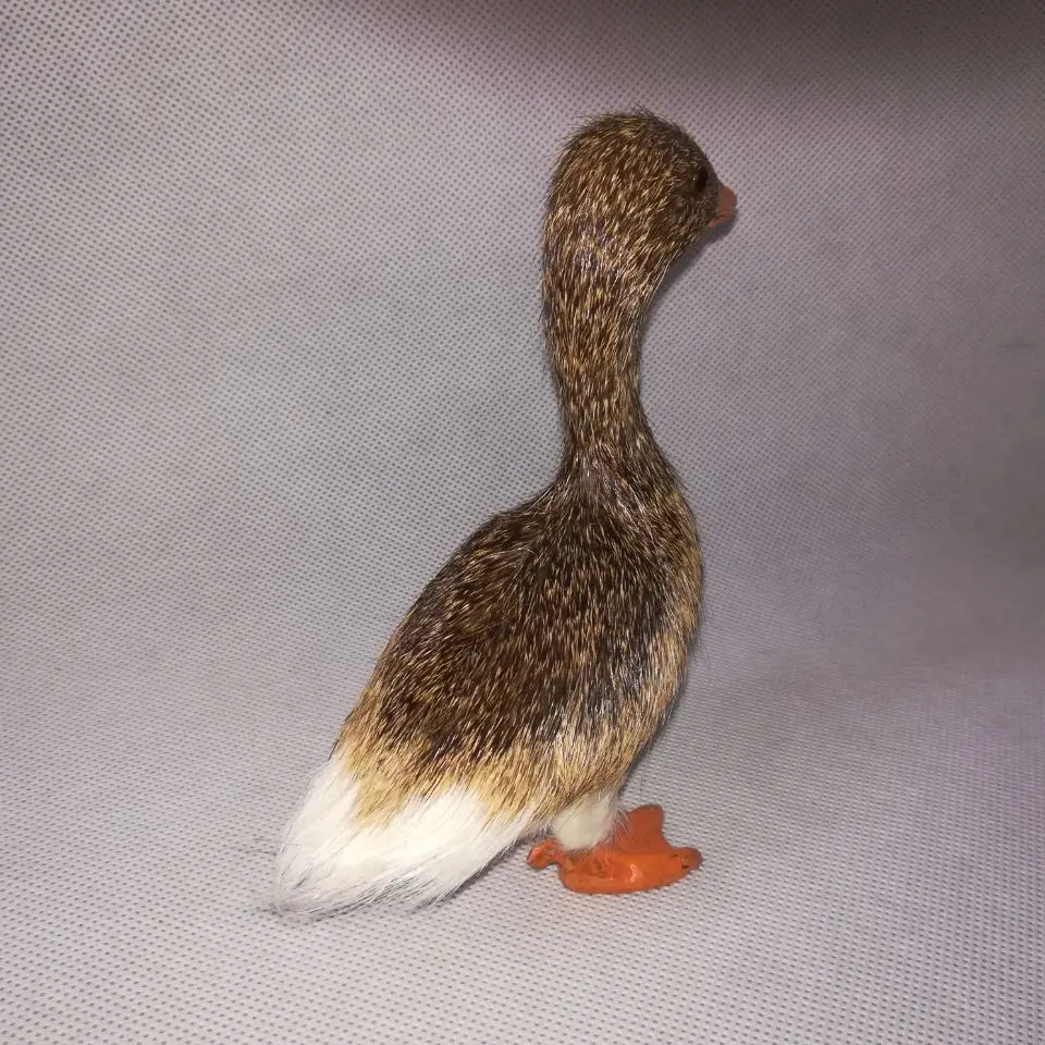 Jouet de canard sauvage en polyéthylène, modèle de canard en fourrure, accessoires de décoration pour la maison, modèle cadeau h058, 13x12cm