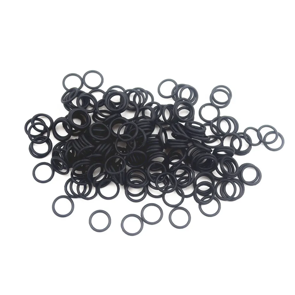 10 ชิ้นสีดำ "O" ประเภทซีลยางแหวนปะเก็นเส้นผ่าศูนย์กลางลวด 0.3mm - 0.45 ภายใน diameter6 - 7 มิลลิเมตร