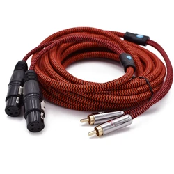 Kabel Audio Premium Dual XLR żeńskiego do podwójnego męskiego RCA dla wzmacniacza mikser dźwięku 2RCA do 2XLR 3-pinowy kabel ekranujący 1M 2M 3M 3M 5M 8M 15M