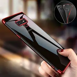 Plating Silicone Phone Case for Samsung Galaxy Note 10 20 S9 S10 Plus Soft TPU Transparent
