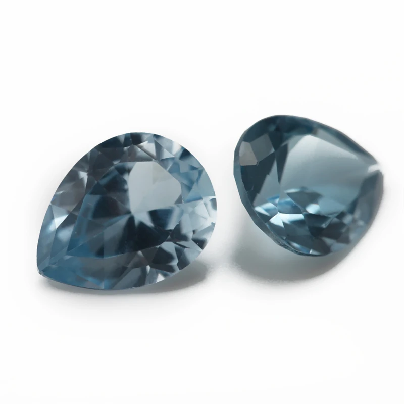 Synthetischer Spinell, Birnenförmiger Schliff, Lose Steine, Blau, 3x5mm-10x12mm, 106 109 112 113 114 120, Farbe für Schmuckzubehör – Detail 5