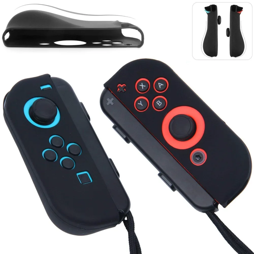 التبديل عدم الانزلاق قبضة يد من السيليكون الغطاء الواقي منحنى مريح الفرح كون جل الحرس ل نينتندو سويتش NS Joycon