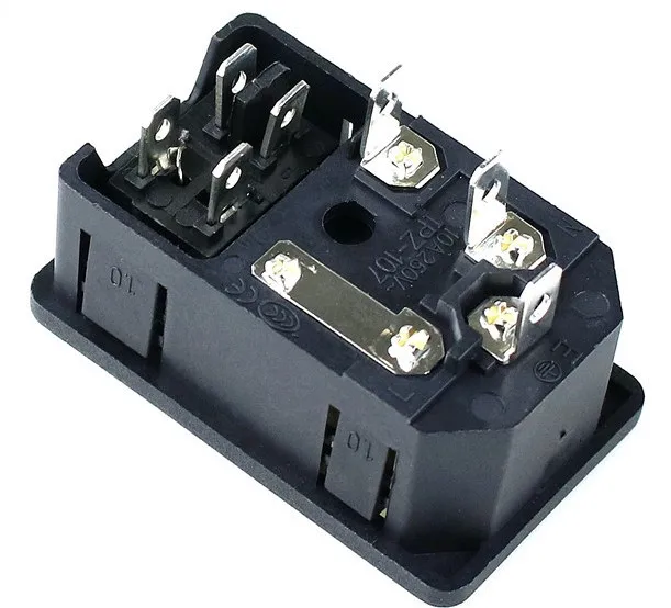 Rocker Switch Fused IEC 320 C14 Inlet Power Socket Fuse Switch Connector Plug Connector 4