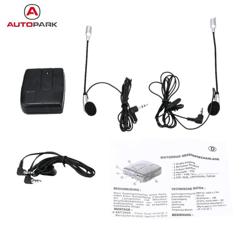 

Hot Helmet to Helmet Communicator Motorcycle Intercom Motorbike Helmet Headset Intercom 2-Way Communication System Earphone+Mic