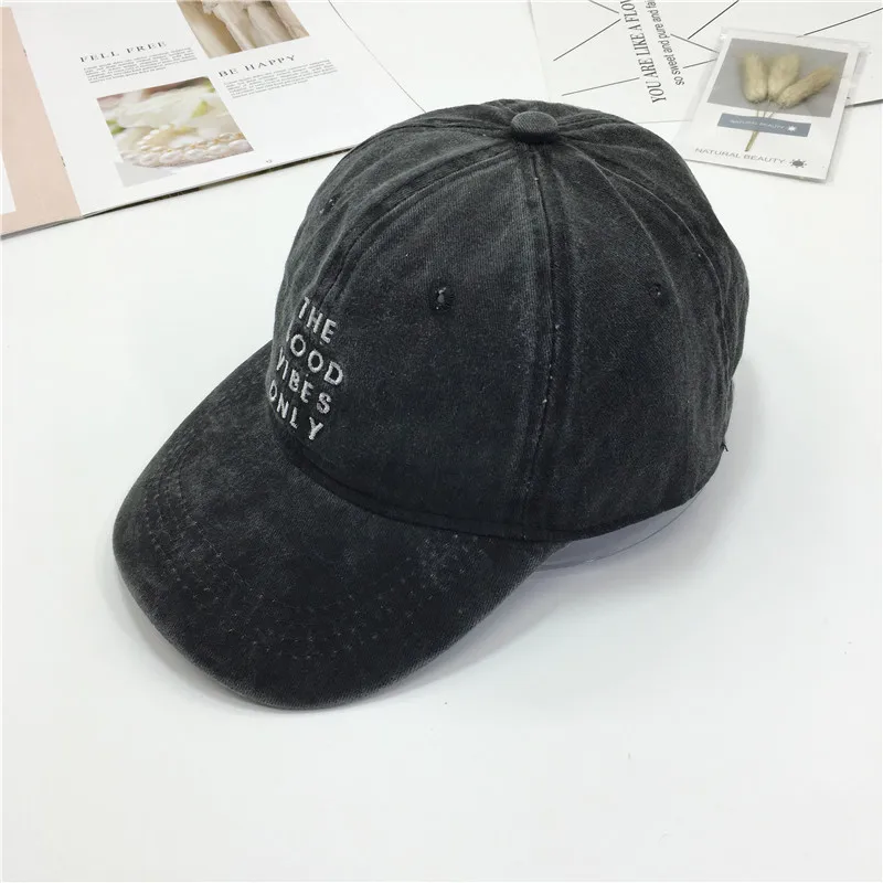 

Hat New Style Korean-Style Distressed Letter Washed Cotton Baseball Cap Students Leisure College Style Visor