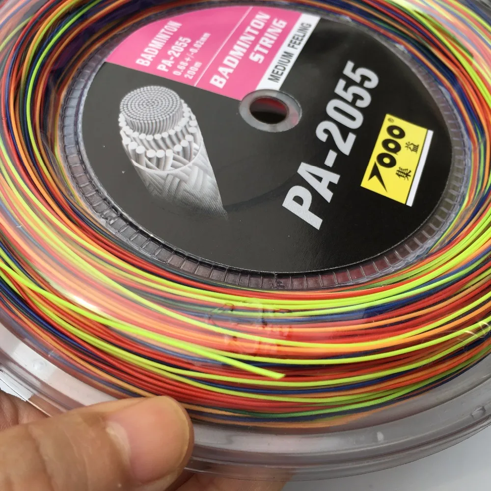 1 Reel 200M Topo PA-2055 Rainbow badminton racket strings big reel 0.7MM Badminton strings Colorful