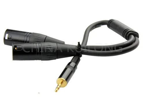 

wholesale 5pcs/lot Brand New 0.18M XLR Merger Y Combiner 1/8" stereo male to 2 xlr male audio Cable adapte.