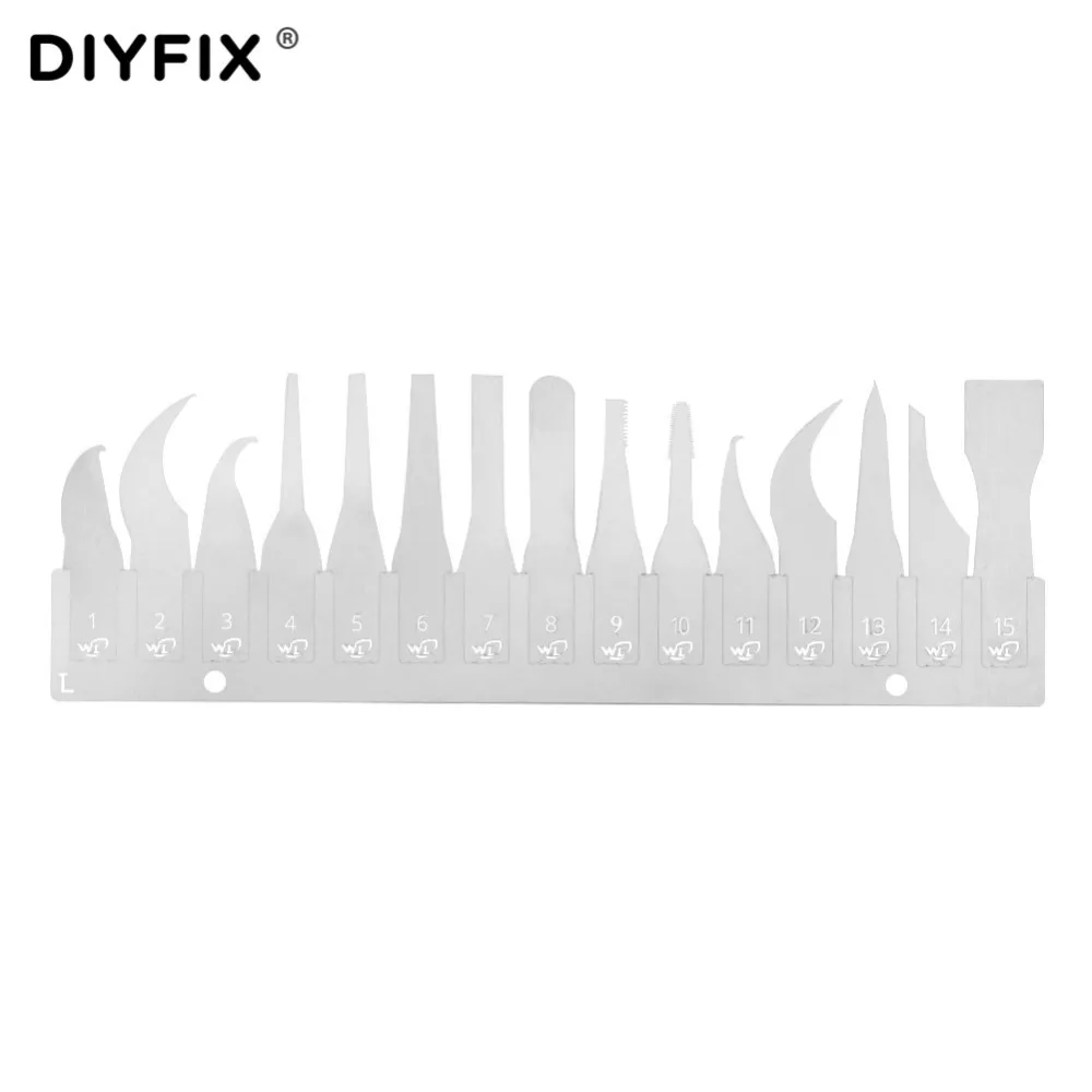 Ремонтные тонкие ножи DIYFIX с чипом интегральной схемы, 15 шт., лезвия для снятия ЦПУ для процессоров iPhone, инструменты для ремонта материнской платы NAND Flash (без ручки)