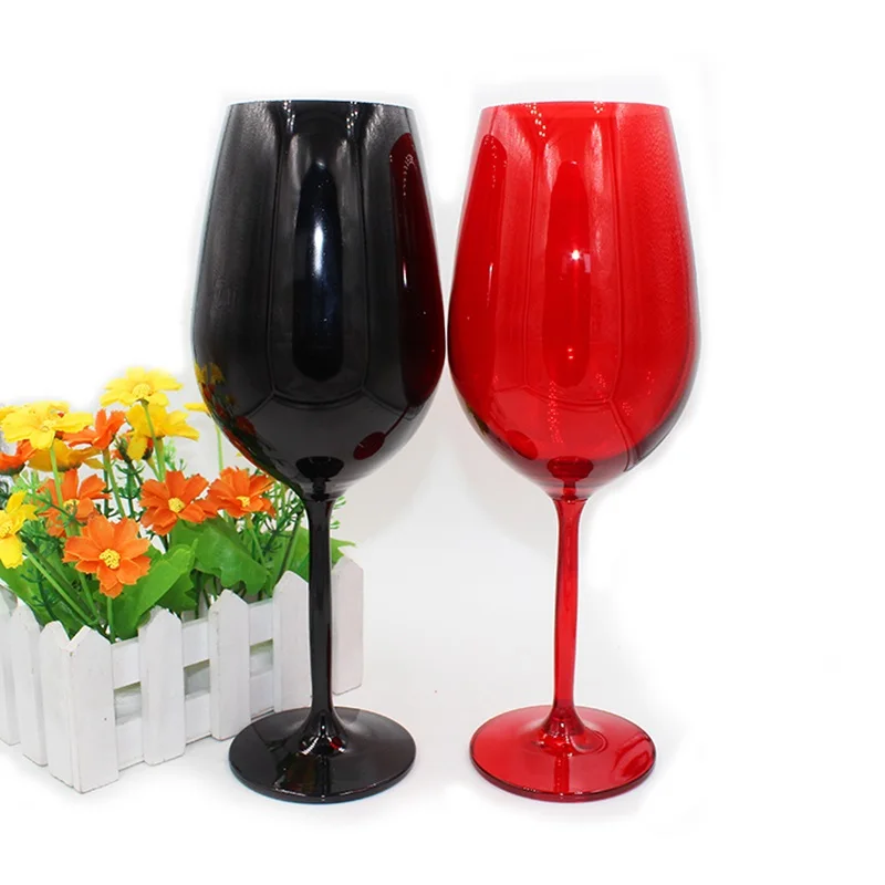 Creative European crystal glass red wine glass home black red decoration wine cabinet colored goblet