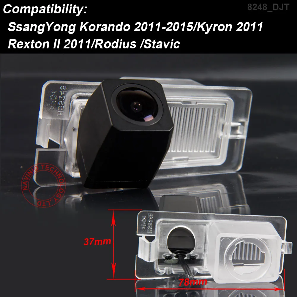 1280*720 Pixels 1000TV line 170 degree For SsangYong korando kyron rexton rodius stavic Car RearView Back Reverse Camera parking