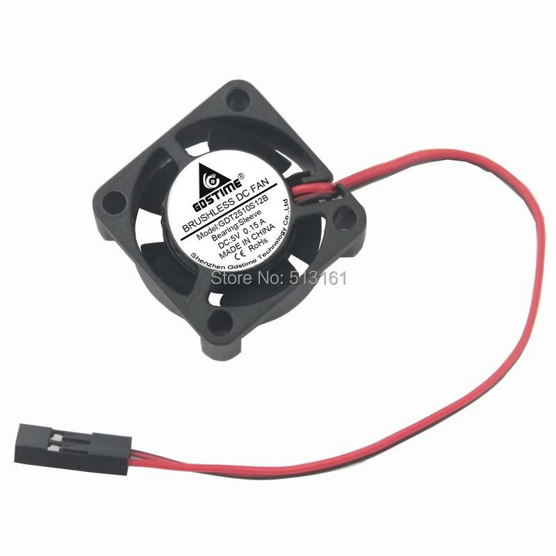 20 Pcs/Lot Gdstime Plastic Small Brushless Cooling Fan DC 5V 25MM 25x25x10mm 2510 Dupont 2pin